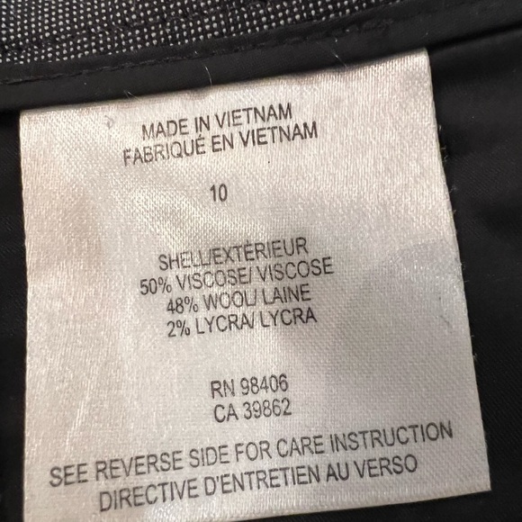 Theory women’s gray wool blend trousers size 10 career business - Picture 4 of 6